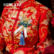 MISSXIU tie knot] wedding bride and groom Chinese Dragon Phoenix corsage high-end flower Family set