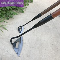 Hoe household weeding land reclamation weeding artifact shovel all-steel thickened wood handle shovel grass loosening tools for garden