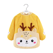 2021 Infant anti-dressing autumn and winter cotton childrens rice pocket apron baby coat eating bib complementary food waterproof