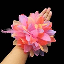 Hand flower dance performance Childrens finger flower Childrens dance head flower Wrist flower 16cm large colorful 12cm small colorful
