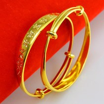 Lao Fengxiang gold does not fade Gold Bracelet Mens Womens baby imitation gold bracelet gold-plated 24k children