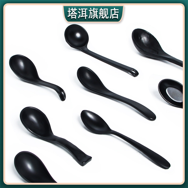 Spoon small commercial restaurant miamine plastic imitation porcelain anti-drop spoon restaurant rice line long handle spoon spoon spoon
