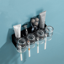 Toilet toothbrush holder household shelf wall-mounted bathroom mouthwash cup set no holes to put toothpaste