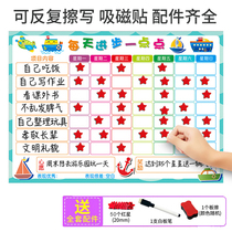 Youyi magnetic self-discipline wall sticker childrens growth table home growth good habits to develop reward wall sticker record table time management clock-in schedule primary school student learning self-discipline artifact points clock in