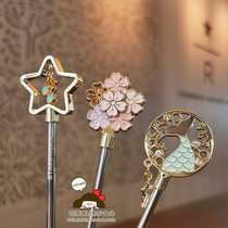 2020 Buck cherry blossom petals creative Mug Cup Cup girl coffee stainless steel spoon mixing rod