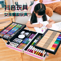 Kangda Children's Painting Tool Set Notify Girls Toys 5 Children 4-6 Children 7-8 Princess 9-10 Years Old and Over Puzzle June 1 Birthday Gift Watercolor Brush Learning Supplies