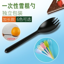 Disposable independent packaging cake plastic fork spoon ice cream spoon yogurt spoon shaved ice Spoon mousse tableware
