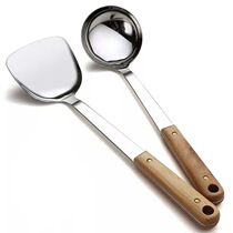 Stainless steel kitchen utensils spatula cooking shovel frying shovel kitchen porridge soup spoon rice colander set household spatula frying spoon