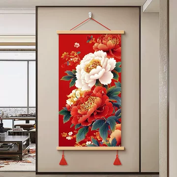 牡丹花卷轴挂画-牡丹花卷轴挂画促销价格、牡丹花卷轴挂画品牌- 淘宝