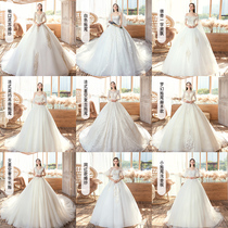 Rent the main wedding dress 2021 new princess dream bride wedding long tail luxury super fairy starry sky wedding dress