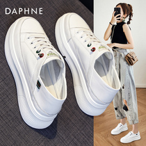 Daphne leather small white shoes womens 2021 new womens shoes spring and autumn thick bottom canvas casual womens shoes explosive board shoes