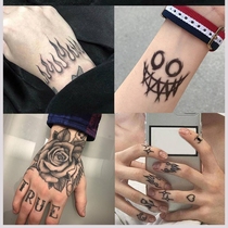 Tattoo stickers dark waterproof long-lasting men and women skull back series fingers cool flower arms ins Wind 15