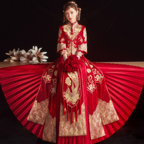  Xiuhe dress 2021 new wedding dress Chinese style cabinet dress Bridal toast dress Chinese large size dragon and phoenix coat