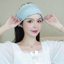 Maternity cap sitting monthly child hat Summer pregnant woman postpartum hair with bag headscarf pure cotton windproof for spring and summer day care forehead