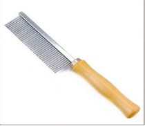 Pet comb stainless steel row comb dense tooth comb cat comb dog comb dog comb wooden handle comb beauty comb flea comb remove flea comb