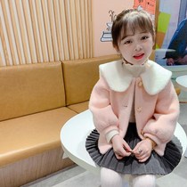 2021 autumn and winter New Girl coat children Korean version of foreign gas mink velvet coat female baby plus cotton thick coat