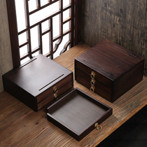 Puer tea storage box Tea warehouse Tea pot Tea cake shelf tool Bamboo drawer type tea tray Tea ceremony accessories