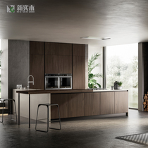 Chongqing new solid wood whole house custom modern minimalist light luxury Japanese custom Rock board cabinet kitchen