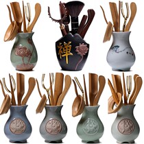 Kung Fu tea set accessories tea ceremony six set solid wood teaspoon bamboo tea shovel tea spoon