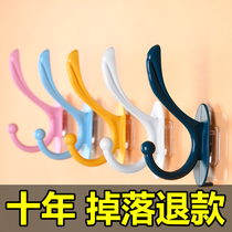 Punch-free adhesive hook Strong adhesive hanger Wall Wall kitchen bedroom door back clothes no trace stick hook