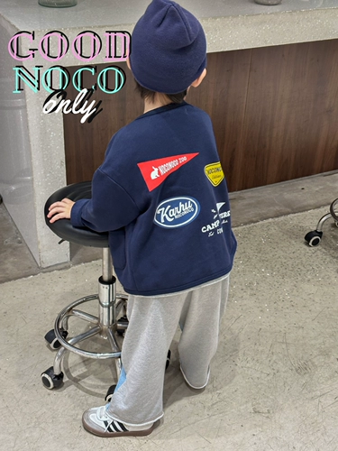 Японский ретро осенний хлопковый кардиган для мальчиков, лонгслив с круглым воротником, толстовка, детская одежда