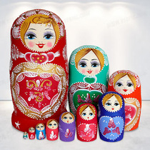 61 Matryoshka doll ten-layer handmade solid wood products Creative gifts 10-layer shaking toy ornaments Basswood