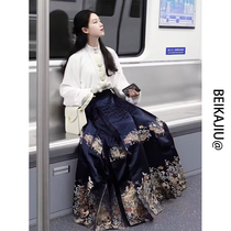 New Chinese style of Chinese style improved horse noodle skirt half-body skirt summer thin small daily coat with suit