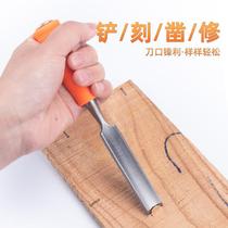 Woodworking chisel old-fashioned flat chisel semi-round old carpenter tapping flat shovel steel chisel knife tool handmade small t