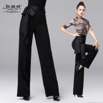 Latin dance pants womens new national standard dance wide leg pants high waist pants ballroom dance trousers dance pants modern dance pants