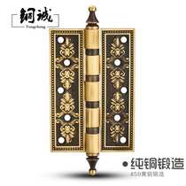 Tongcheng all copper European carved 4 inch 5 inch 6 inch 8 inch flat opening hinge door silent pure copper hinge bearing hinge
