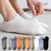 Socks mens summer thin socks shallow mouth low-top boat socks summer cotton deodorant sweat absorption invisible breathable mesh socks