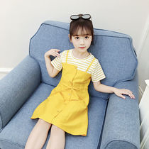 Girls Net red dress summer 2021 new big children little girl Summer Super foreign air princess dress Korean version