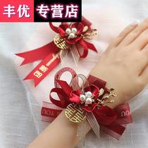 Wrist Flower Bridesmaid Sisters Hand Flower Bride Mori hipster Bracelet Wedding Corsage Korean Wedding Jewelry