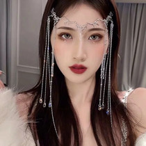 European and American Net red with the same retro water drop tassel hair hairpin curtain frowing eyebrow Hanfu ancient hair accessories
