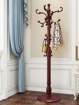 Solid wood European style clothes hat rack floor home hanging bag rack Single-pole clothes hanger brief modern bedroom hanging clothes rack