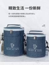 Lunch box handbag round insulation bag bento bag aluminum foil thickened office workers students with rice large capacity hand-carrying tube