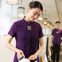 Catering work clothes female staff clothing Hotel hotel hot pot restaurant waiter Chinese style restaurant summer custom long-sleeved