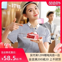Waiter overalls short-sleeved female catering restaurant Cafe cake milk tea shop baking shop staff summer clothing
