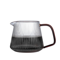 Heatable glass hand punch coffee pot new transparent glass with handle high temperature sharing pot hand punch set