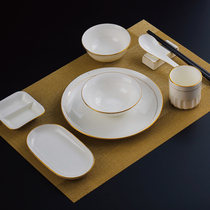 Restaurant personal table set high-end dishes set Phnom Penh light luxury tableware one person food bowl single hotel ceramics