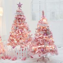 Christmas ins wind net red pink flocking Holy Day birth tree set 1.2 meters 1.5 meters mall home window decoration