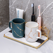 Nordic ceramic light luxury mouthwash Cup a pair of household wash set couple brush Cup simple creative tooth cylinder cup