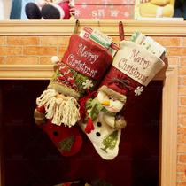 High-end large children Christmas decoration three-dimensional Christmas socks gift bag Old Man snowman small gift candy bag