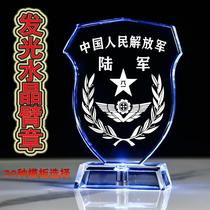 Crystal armband veteran souvenirs to send comrades-in-arms glorious retired Army Navy rocket armed police ornaments