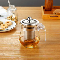 Stainless steel inner flower teapot glass tea set set filter tea cup glass bubble teapot can be removed and washed