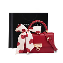 CleverKetch red bride wedding bag 2021 new baguette bag shoulder slung hand wedding bag