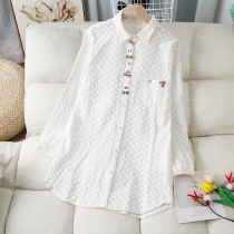 Pregnant woman shirt white mid-length butterfly knot spring autumn beat undershirt pure cotton pro-skin 100 lap blouse 2022 spring new