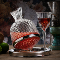 High-end tumbler rotating top decanter luxury home creative crystal glass tall red wine cup set