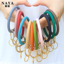 NAYA round silicone bracelet keychain environmental protection no smell Europe and America simple sports waterproof anti-throw key ring