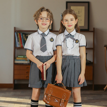 Childrens school uniforms Primary school uniforms girls English style JK uniforms kindergarten uniforms summer new dresses